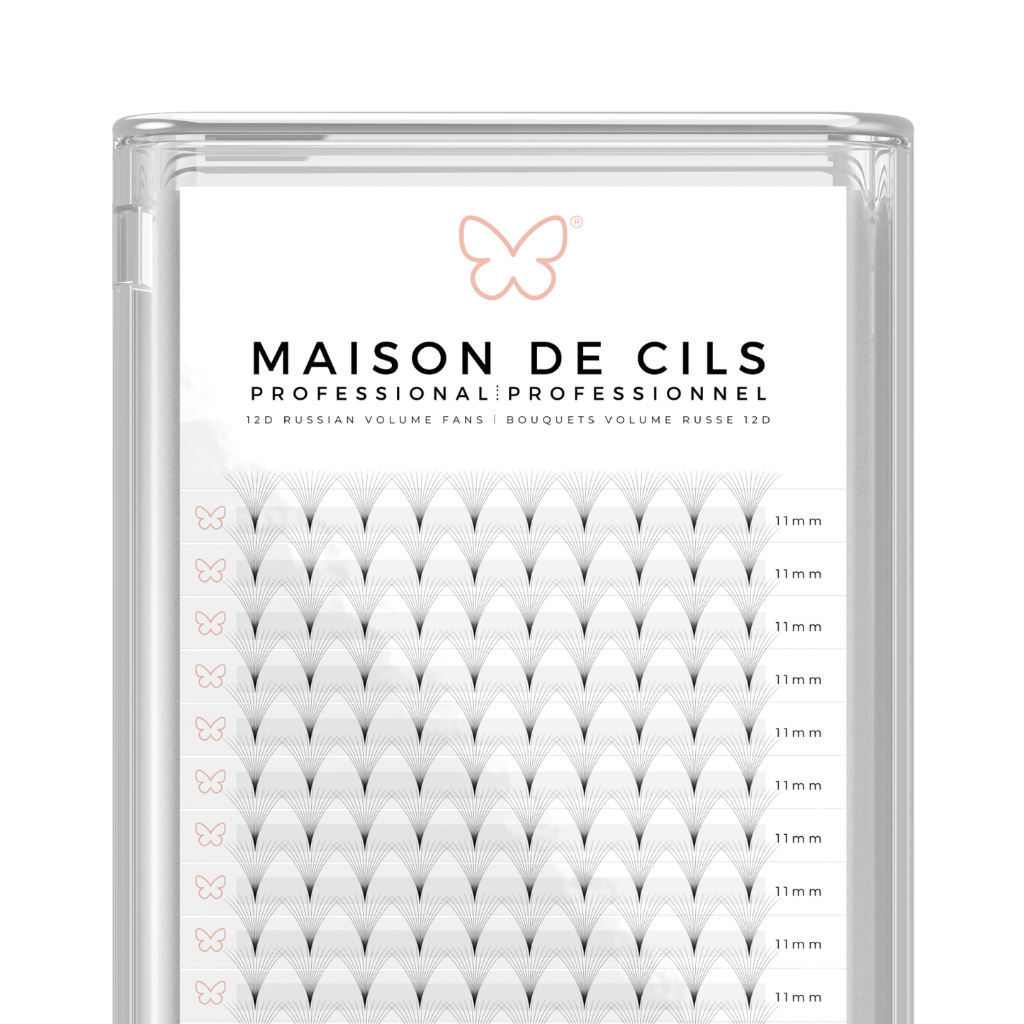 Extensions de cils volume russe préfabriquées 12D